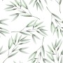 Watercolor Green Olive Leaves Pattern Wallpaper Mural