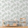 Watercolor Green Olive Leaves Pattern Wallpaper Mural