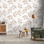 Watercolor Green Olive Leaves Pattern Wallpaper Mural