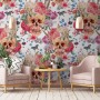 Skull with Flowers Wallpaper Mural