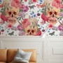 Skull with Flowers Wallpaper Mural