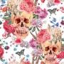 Skull with Flowers Wallpaper Mural