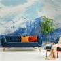 Acrylic Blue Mountain Landscape Wallpaper Mural