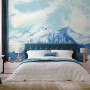 Acrylic Blue Mountain Landscape Wallpaper Mural