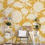 Drawing Peony Floral Art Wallpaper Mural
