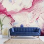 Pink Blue Marble Style Brush Wallpaper Mural