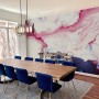 Pink Blue Marble Style Brush Wallpaper Mural