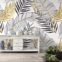 Tropical Golden Leaf Wallpaper Mural