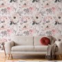 Kids Nursery Floral Pink Rose Pattern Wallpaper Mural