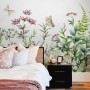 Wild Floral and Green Fresh Leaves Wallpaper Mural
