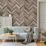Natural Wood Texture Effect Chevron Wallpaper Mural