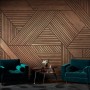 Geometric Wood Texture Effect Wallpaper Mural
