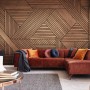 Geometric Wood Texture Effect Wallpaper Mural