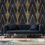 Art Deco Triangle Line on Dark Background Wallpaper Mural