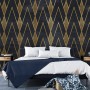 Art Deco Triangle Line on Dark Background Wallpaper Mural