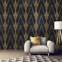 Art Deco Triangle Line on Dark Background Wallpaper Mural