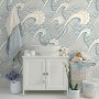 Watercolor Ocean Waves Wallpaper Mural