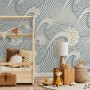 Watercolor Ocean Waves Wallpaper Mural
