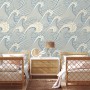 Watercolor Ocean Waves Wallpaper Mural