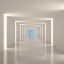3D Look Illustrational Abstract White Corridor Wallpaper Mural