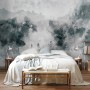 Watercolor Style Abstract Misty Dark Forest Wallpaper Mural