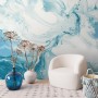 Marble Style Blue Brush Paint Art Wallpaper Mural