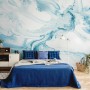 Marble Style Blue Brush Paint Art Wallpaper Mural