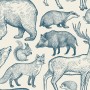 Nordic Animal Drawing for Kids Wallpaper Mural