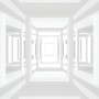 3D Look Abstract Architecture White Corridor Wallpaper Mural