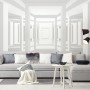 3D Look Abstract Architecture White Corridor Wallpaper Mural