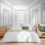 3D Look Abstract Architecture White Corridor Wallpaper Mural