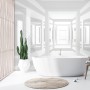 3D Look Abstract Architecture White Corridor Wallpaper Mural