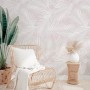 Soft Pink Palm Leaf Tropical Leaves Wallpaper Mural