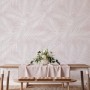 Soft Pink Palm Leaf Tropical Leaves Wallpaper Mural