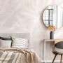 Soft Pink Palm Leaf Tropical Leaves Wallpaper Mural
