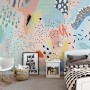 Colorful Abstract Geometric Kids Art Wallpaper Mural