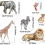 Kids Watercolor Safari Animals with Banana Leaves Wall Decal Sticker