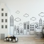 Kids Cute Black City Wall Decal Sticker