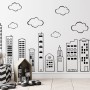 Kids Cute Black City Wall Decal Sticker