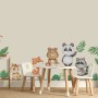 Kids Cute Animals with Banana Leaves Wall Decal Sticker