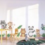 Kids Cute Animals with Banana Leaves Wall Decal Sticker