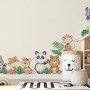Kids Cute Animals with Banana Leaves Wall Decal Sticker