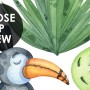 Kids Cute Animals with Banana Leaves Wall Decal Sticker