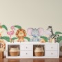 Kids Cute Forest Animal with Banana Leaves Wall Decal Sticker