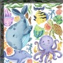Kids Nursery Undersea Wall Decals Cute Whale with Sea Animals Wall Sticker