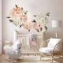 Orange White Peony Floral Boquets Wall Decal Sticker