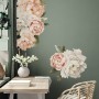 Orange White Peony Floral Boquets Wall Decal Sticker