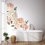 Orange White Peony Floral Boquets Wall Decal Sticker