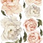 Orange White Peony Floral Boquets Wall Decal Sticker