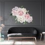 Blue Pink Peony Floral Bouqet Wall Decal Sticker